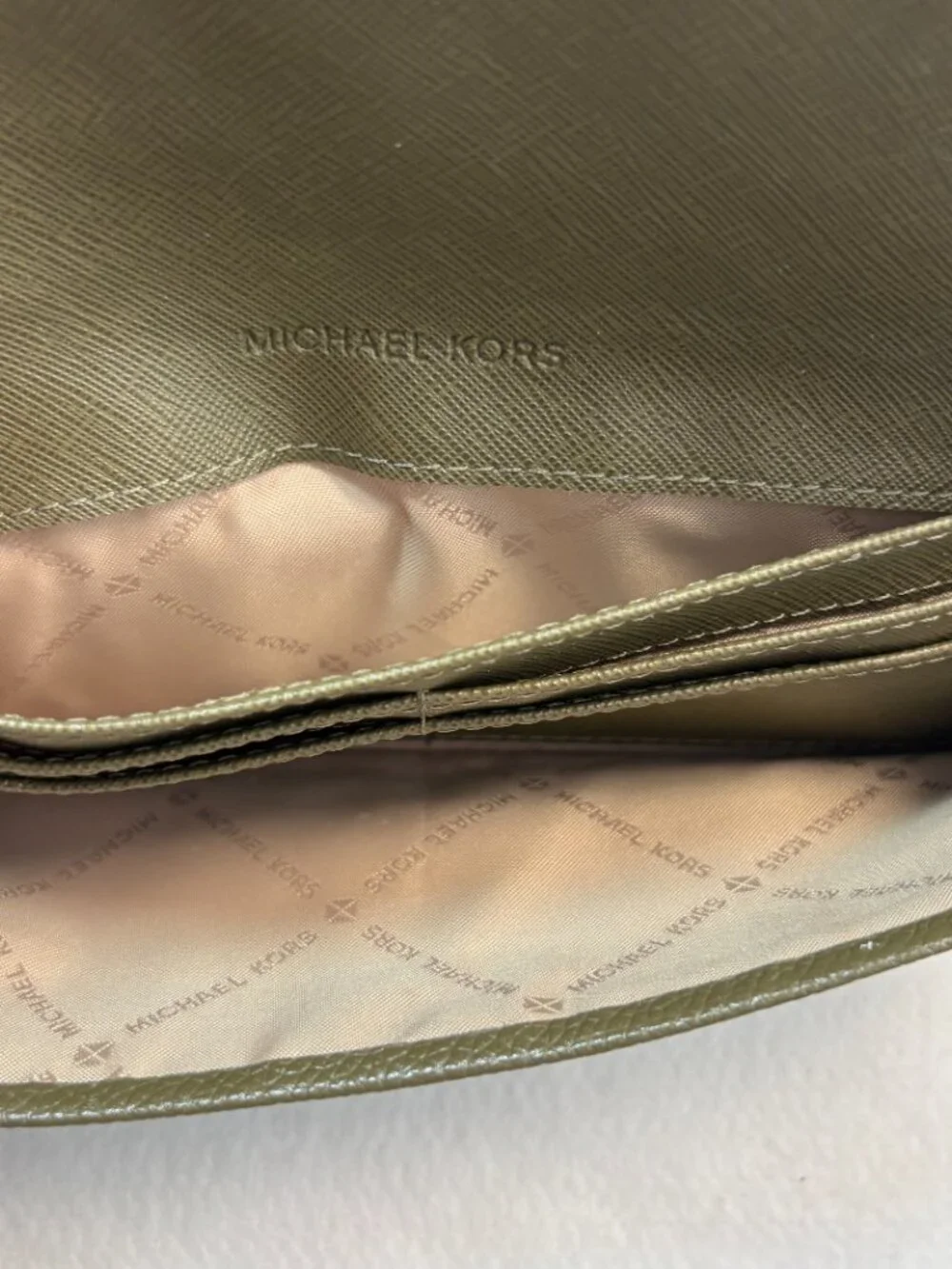 Michael Kors Ciara Satchel Crossbody Purse & Flap Wallet Set Olive Green Luxury